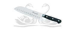 סכין סנטוקו להב פלדה מחושלת עם חריצים תוצרת איטליה