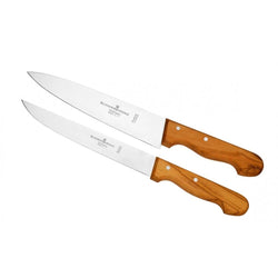 סט שני סכיני בשר עם ידיות מעץ זית תוצרת גרמניה